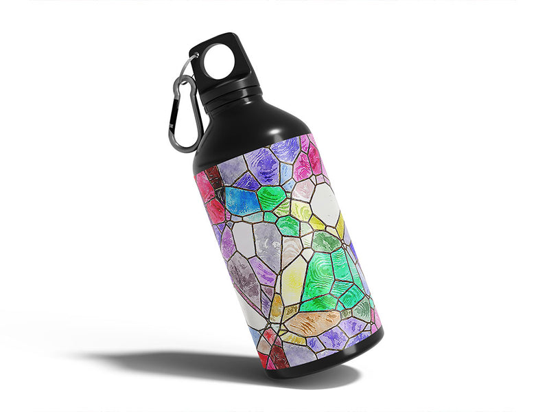 watercolor combinations mosaic Water Bottle DIY Stickers