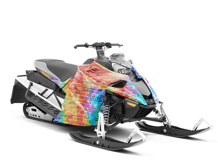 Watercolor Brick Custom Wrapped Snowmobile