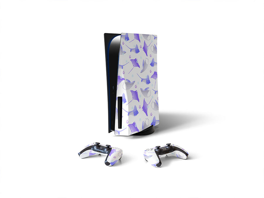 watercolor rays salt water Sony PS5 DIY Skin