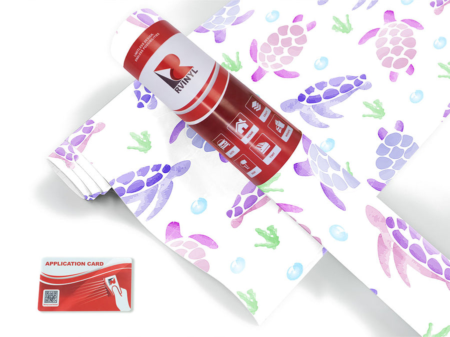 watercolor turtle fresh water Craft Vinyl Roll