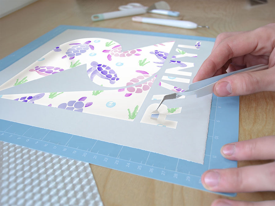 watercolor turtle fresh water Easy Weed Craft Vinyl