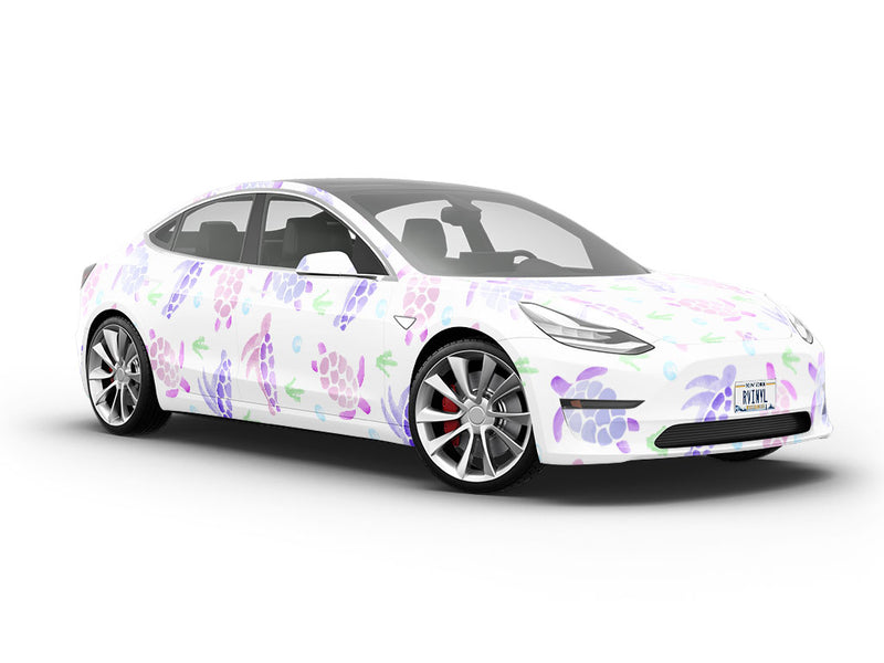 Watercolor Turtles Marine Life Vehicle Vinyl Wrap