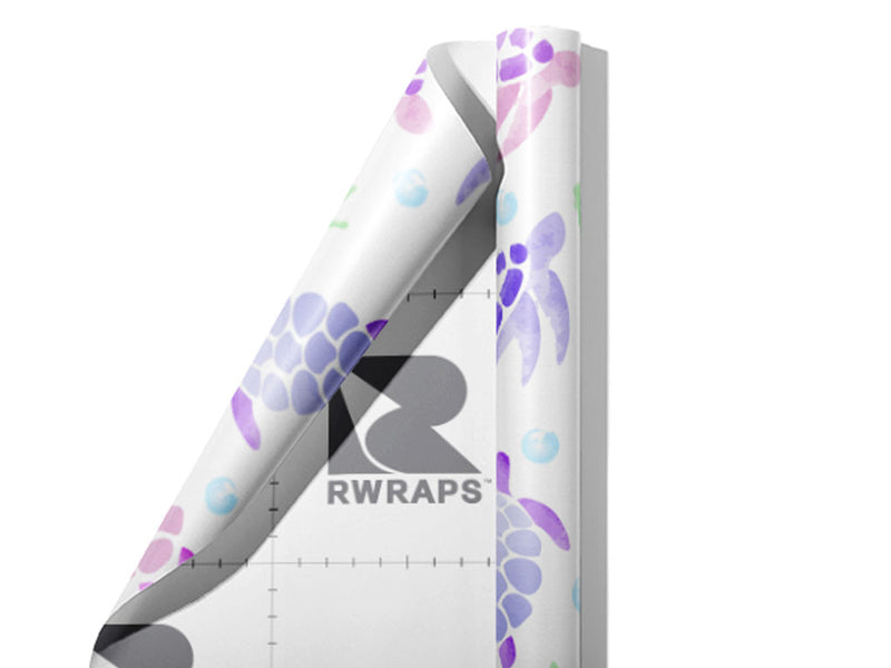 Watercolor Turtles Marine Life Wrap Film Sheets~Rwraps Series 914 Watercolor Turtles Marine Life Scrolled Sheet~3