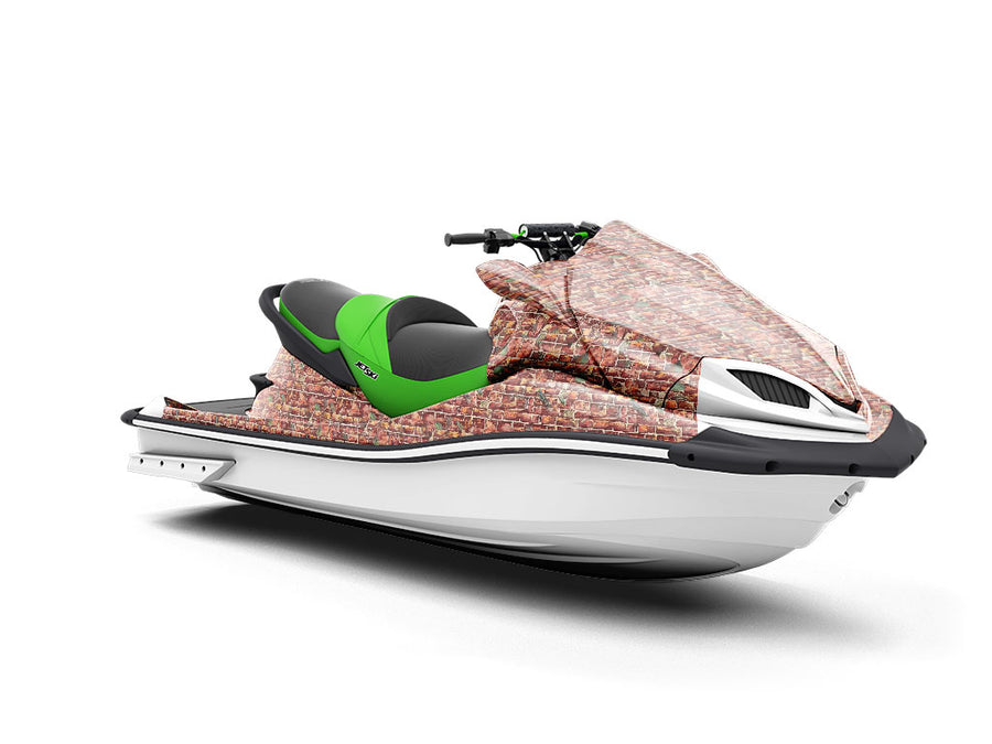 Watercolor Weeds Brick Jet Ski Vinyl Customized Wrap