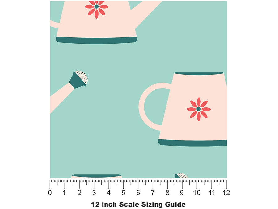 Watering Cans Gardening Vinyl Film Pattern Size 12 inch Scale~Rwraps Watering Cans Gardening Sizing Chart~2