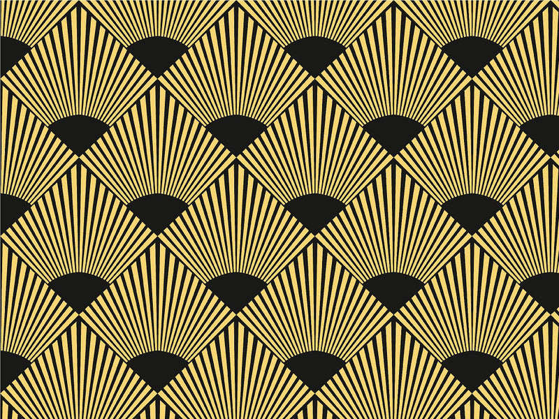 Wave the Fan Art Deco Vinyl Wrap Pattern~Rwraps Series 914 Digitally Printed Vinyl Wrap~0