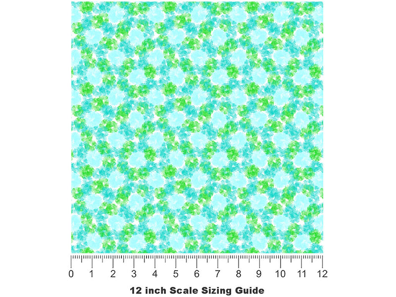 Wavy Wintergreen Tie Dye Vinyl Film Pattern Size 12 inch Scale~Rwraps Wavy Wintergreen Tie Dye Sizing Chart~2