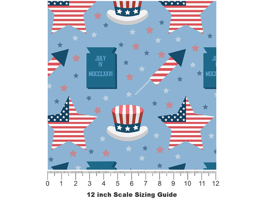 We Declare Americana Vinyl Film Pattern Size 12 inch Scale~Rwraps We Declare Americana Sizing Chart~3