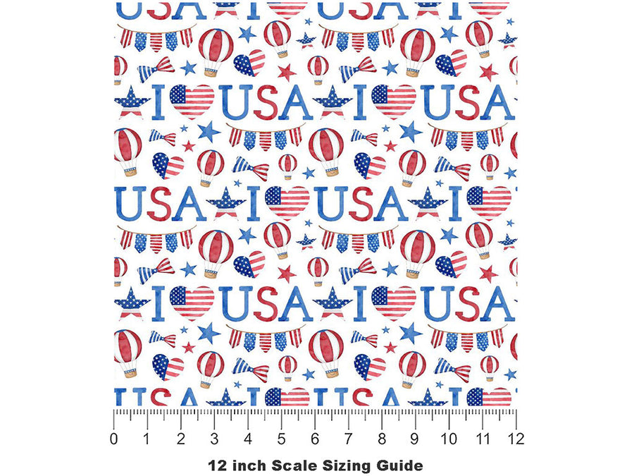 We Love Americana Vinyl Film Pattern Size 12 inch Scale~Rwraps We Love Americana Sizing Chart~3