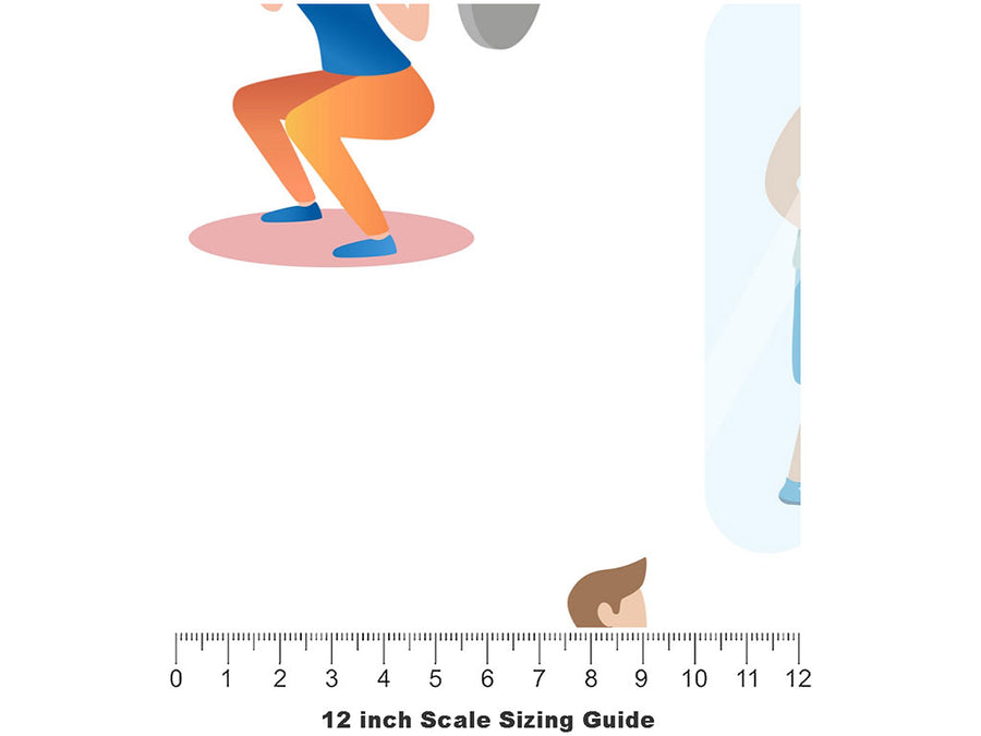 Weightlifting Gains Sport Vinyl Film Pattern Size 12 inch Scale~Rwraps Weightlifting Gains Sport Sizing Chart~2