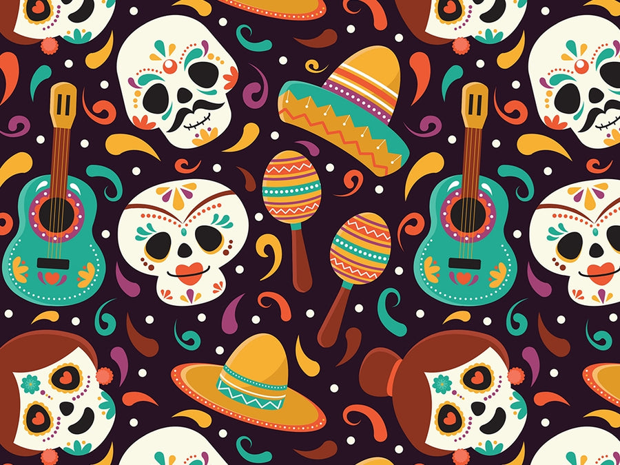 Welcome Home Day of the Dead Vinyl Wrap Pattern~Rwraps Series 914 Digitally Printed Vinyl Wrap~0