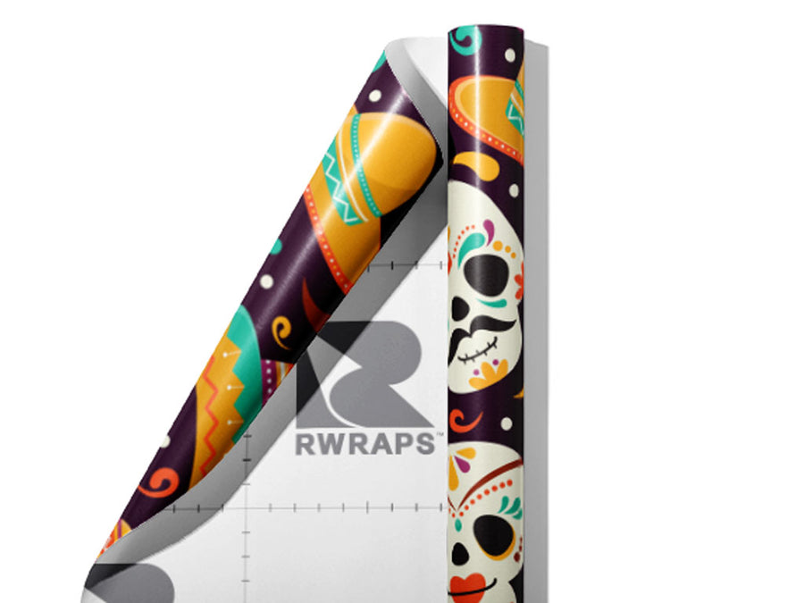 Welcome Home Day of the Dead Wrap Film Sheets~Rwraps Series 914 Welcome Home Day of the Dead Scrolled Sheet~3