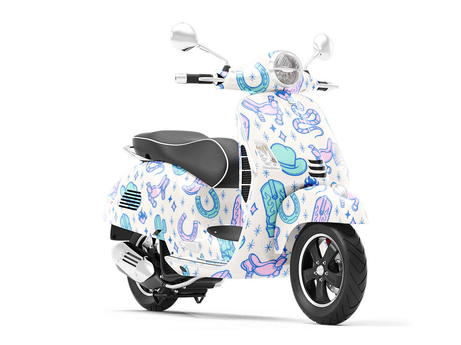 Western Sparkle Cowboy Vespa Scooter Wrap Film