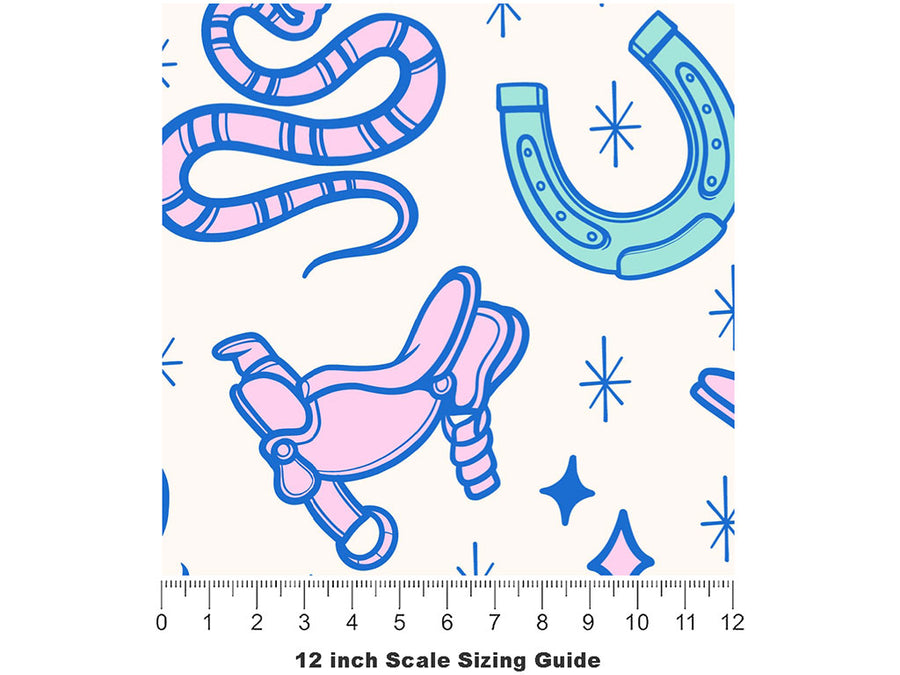 Western Sparkle Cowboy Vinyl Film Pattern Size 12 inch Scale~Rwraps Western Sparkle Cowboy Sizing Chart~2
