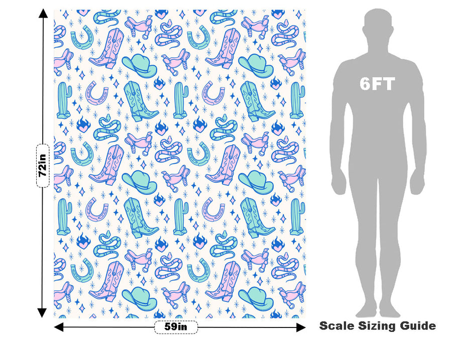 Western Sparkle Cowboy Vehicle Wrap Scale~Rwraps Series 914 Western Sparkle Cowboy Measurements~1