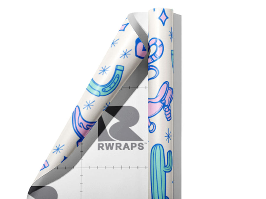 Western Sparkle Cowboy Wrap Film Sheets~Rwraps Series 914 Western Sparkle Cowboy Scrolled Sheet~3