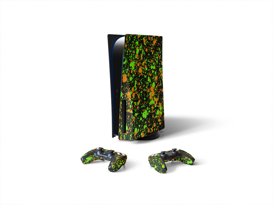 wet grass paint splatter Sony PS5 DIY Skin