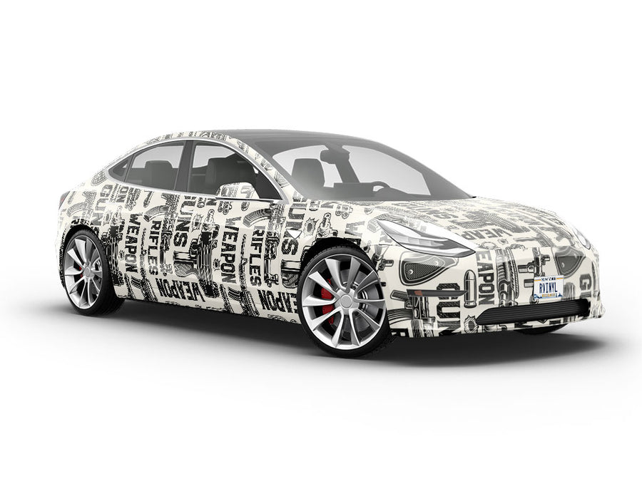 White Arsenal Weapon Vehicle Vinyl Wrap