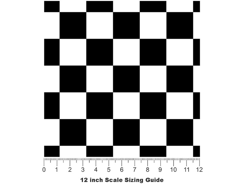 White Name3 Checkered Vinyl Film Pattern Size 12 inch Scale~Rwraps White Name3 Checkered Sizing Chart~3
