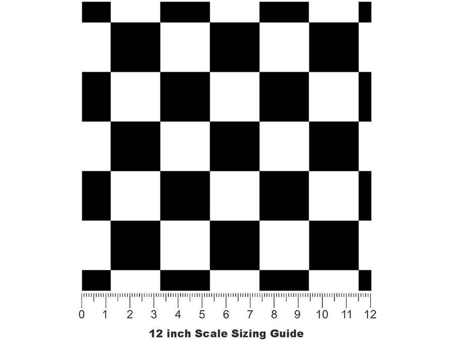 White Name3 Checkered Vinyl Film Pattern Size 12 inch Scale~Rwraps White Name3 Checkered Sizing Chart~3