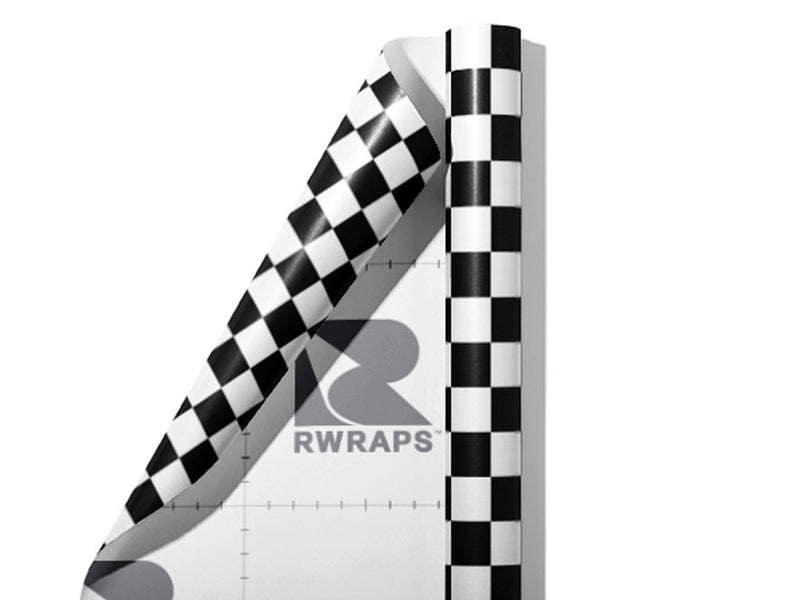 White Checkered Wrap Film Sheets~Rwraps Series 914 White Checkered Scrolled Sheet~5