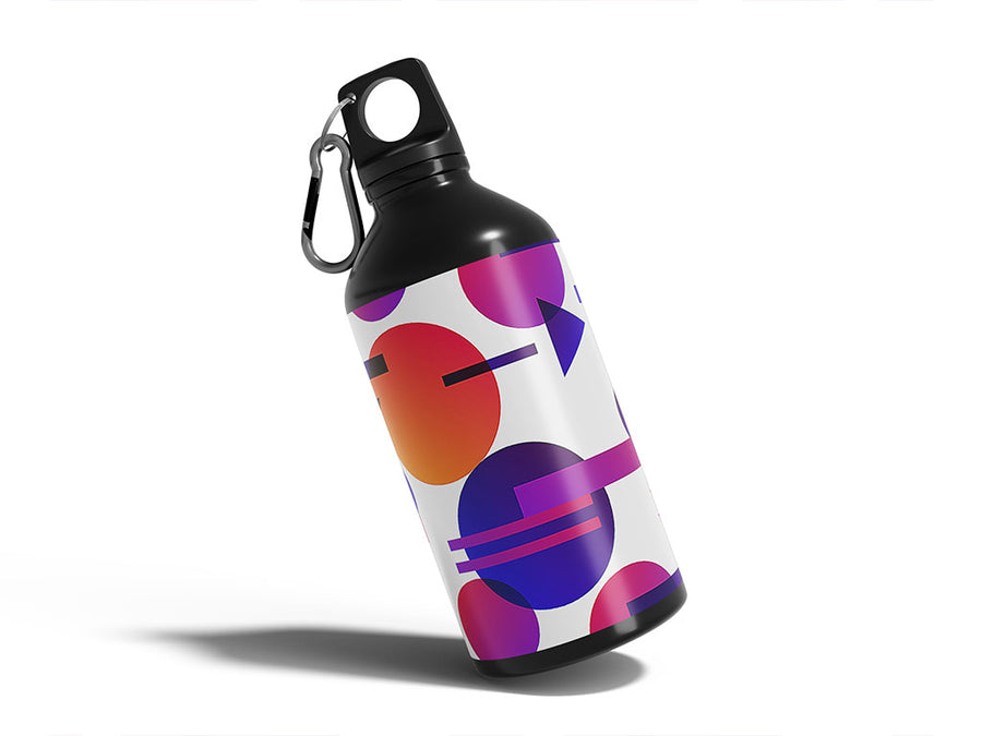 white cosmopolitan abstract geometric Water Bottle DIY Stickers
