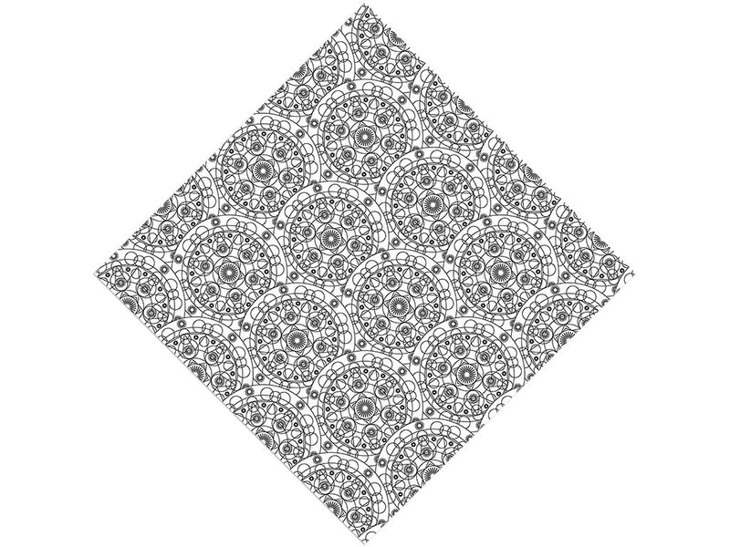 White Cylindrical Mandala Vinyl Wrap Pattern