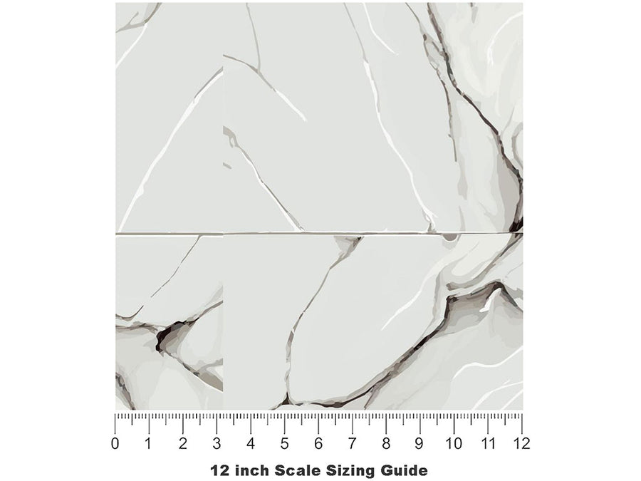 White Deviations Tile Vinyl Film Pattern Size 12 inch Scale~Rwraps White Deviations Tile Sizing Chart~3