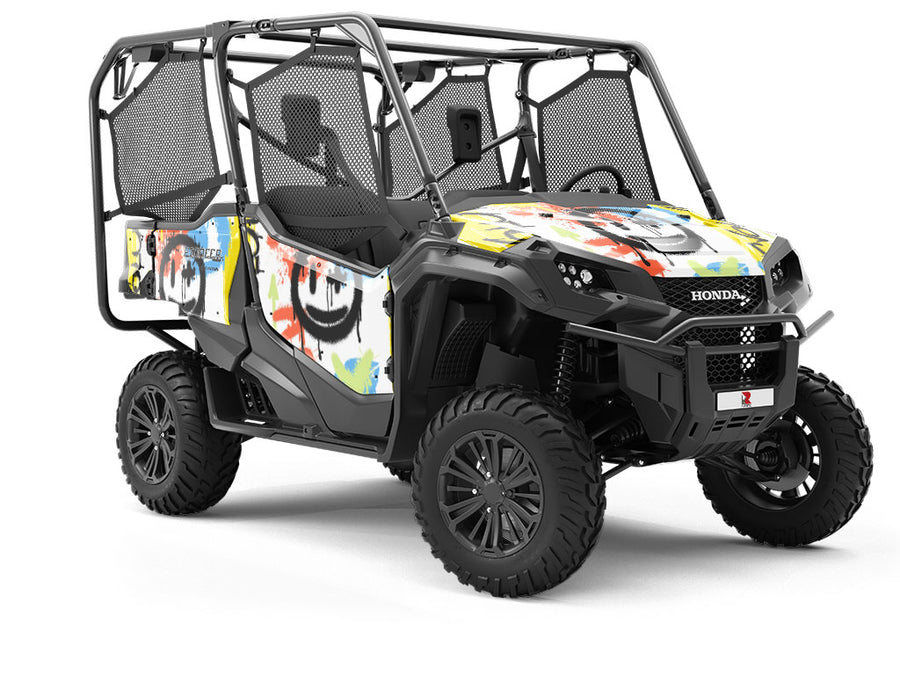 White Evolution Graffiti Utility Vehicle Vinyl Wrap