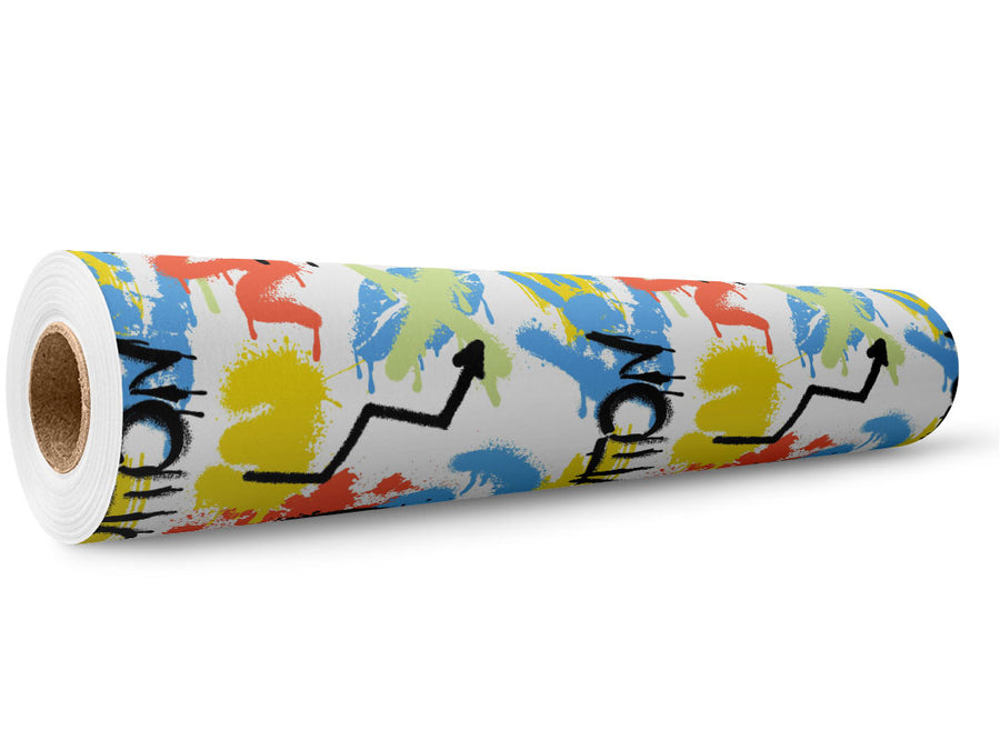 White Evolution Graffiti Wrap Film Wholesale Roll~Rwraps Series 914 Digitally Printed Vinyl Roll~5