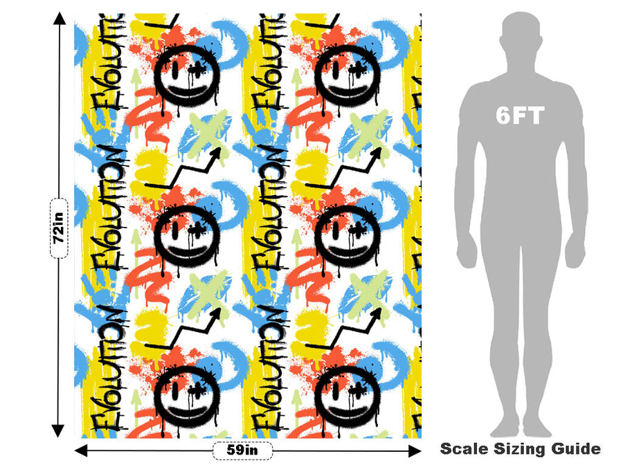 White Evolution Graffiti Vehicle Wrap Scale~Rwraps Series 914 White Evolution Graffiti Measurements~2