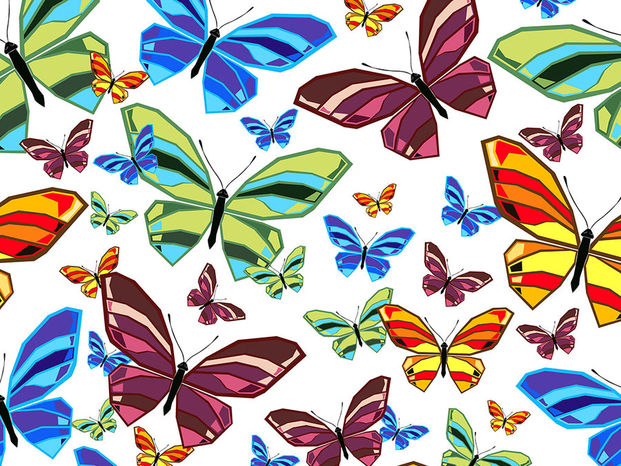 White Flutter Bug Vinyl Wrap Pattern~Rwraps Series 914 Digitally Printed Vinyl Wrap~0