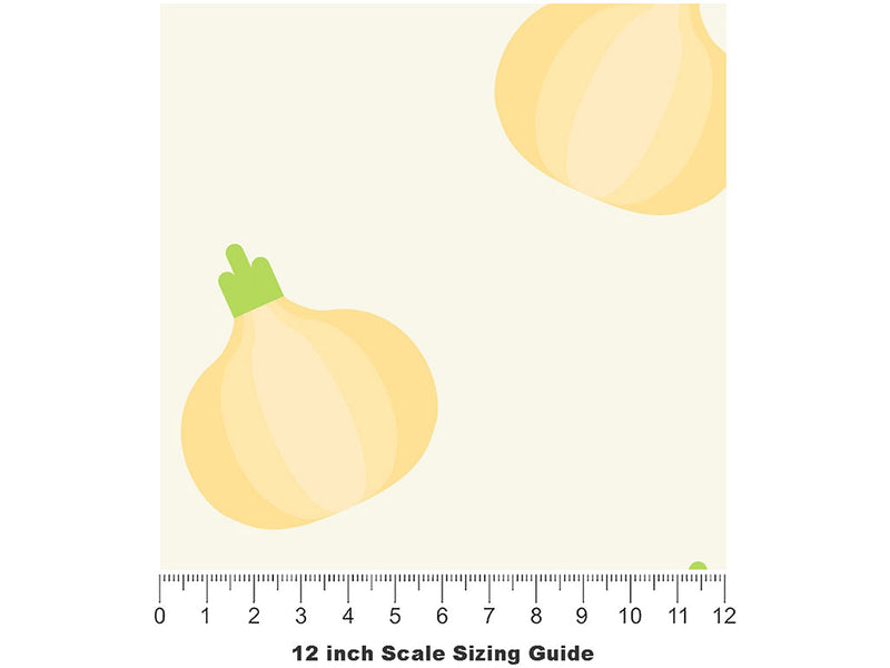 White Grano Vegetable Vinyl Film Pattern Size 12 inch Scale~Rwraps White Grano Vegetable Sizing Chart~2