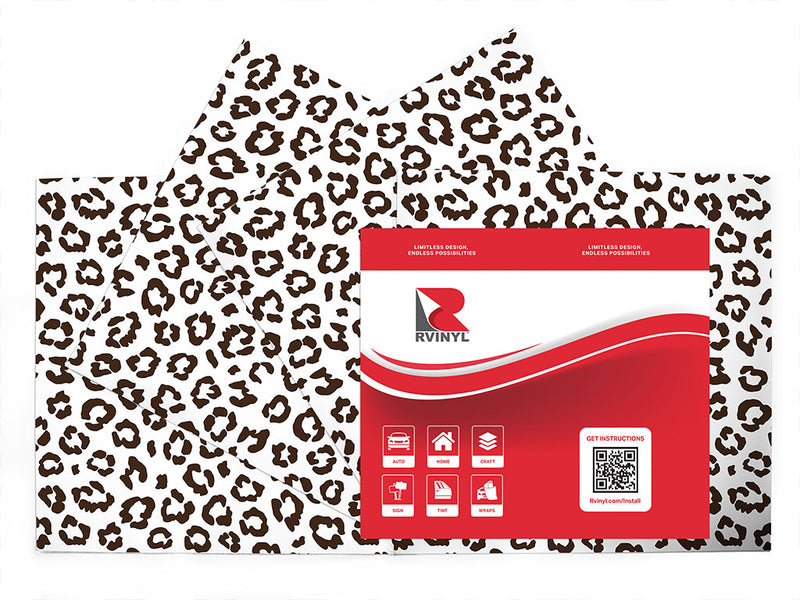 white leopard animal print Craft Vinyl Sheet Pack