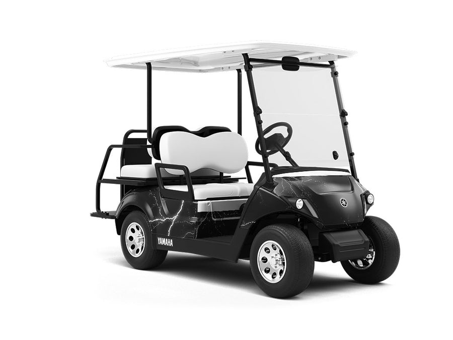 White Lightning Wrapped Golf Cart
