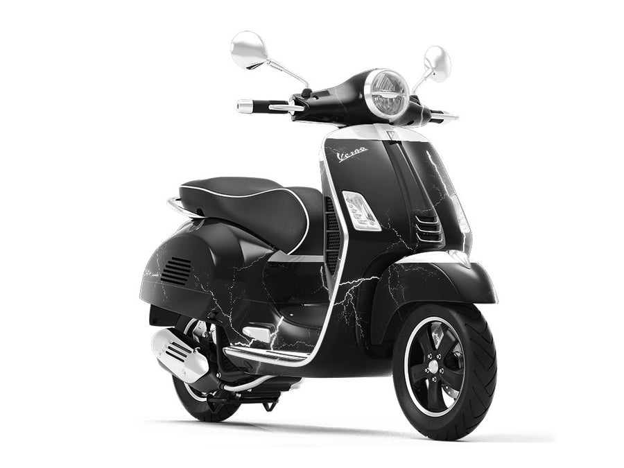 White Lightning Vespa Scooter Wrap Film