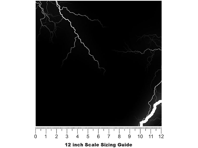 White Name3 Lightning Vinyl Film Pattern Size 12 inch Scale~Rwraps White Name3 Lightning Sizing Chart~3
