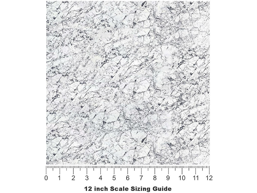 White Marmo Granite Vinyl Film Pattern Size 12 inch Scale~Rwraps White Marmo Granite Sizing Chart~2