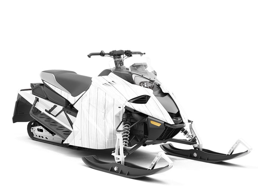 White Wood Plank Custom Wrapped Snowmobile