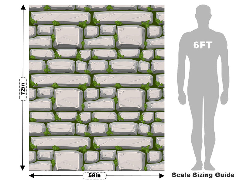White Mossy Brick Vehicle Wrap Scale~Rwraps Series 914 White Mossy Brick Measurements~2