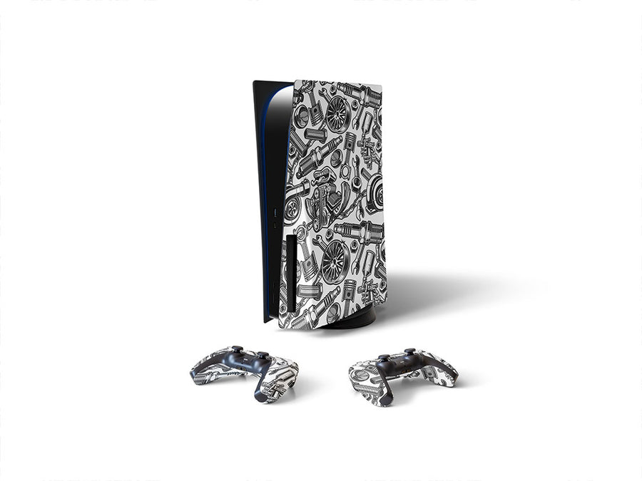 white motor gearhead Sony PS5 DIY Skin