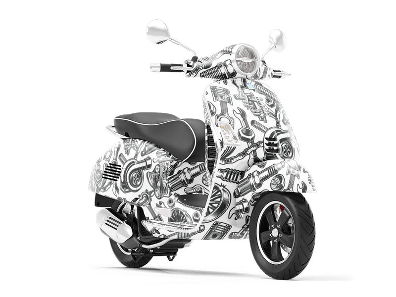 White Motor Cars Vespa Scooter Wrap Film