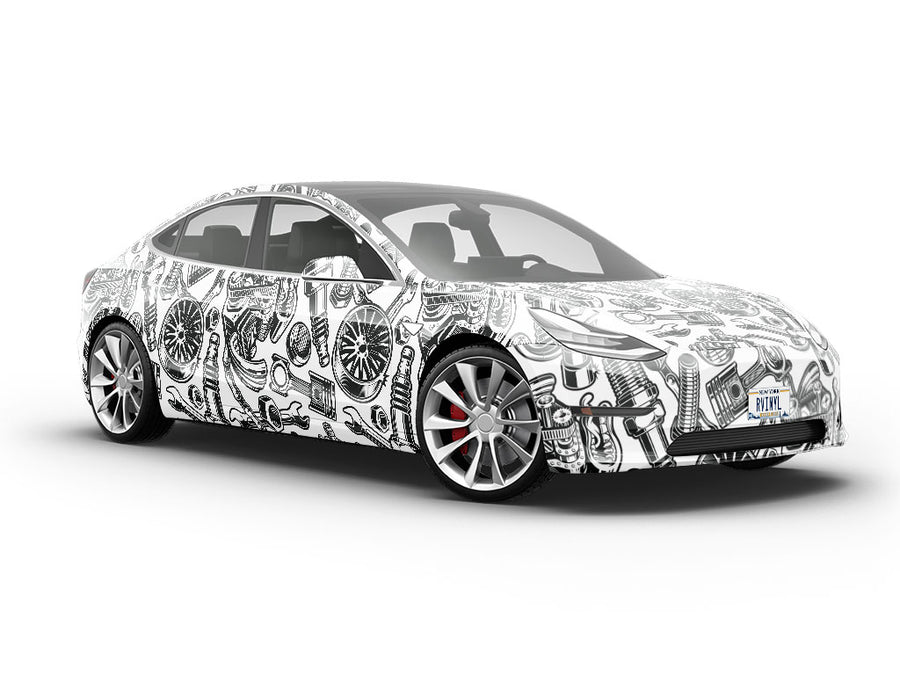 White Motor Cars Vehicle Vinyl Wrap