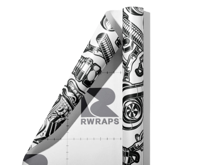 White Motor Cars Wrap Film Sheets~Rwraps Series 914 White Motor Cars Scrolled Sheet~3