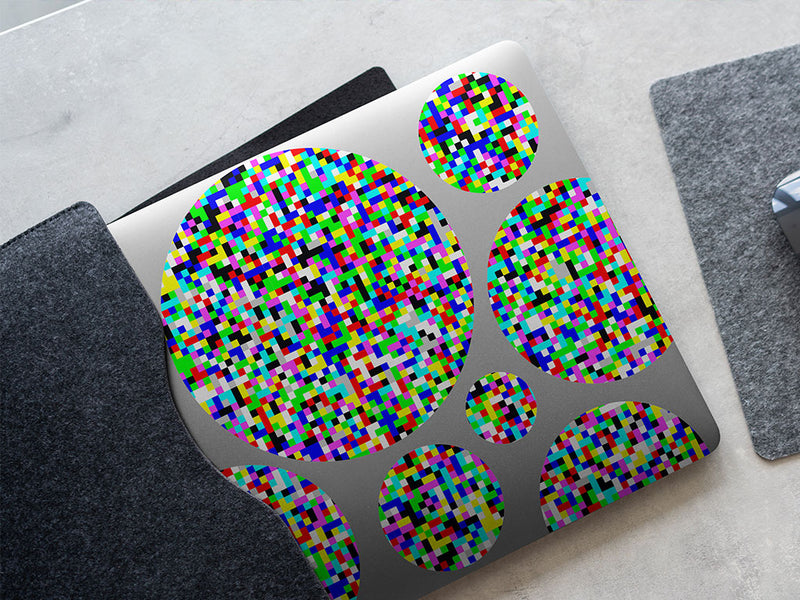 white noise pixel DIY Laptop Stickers