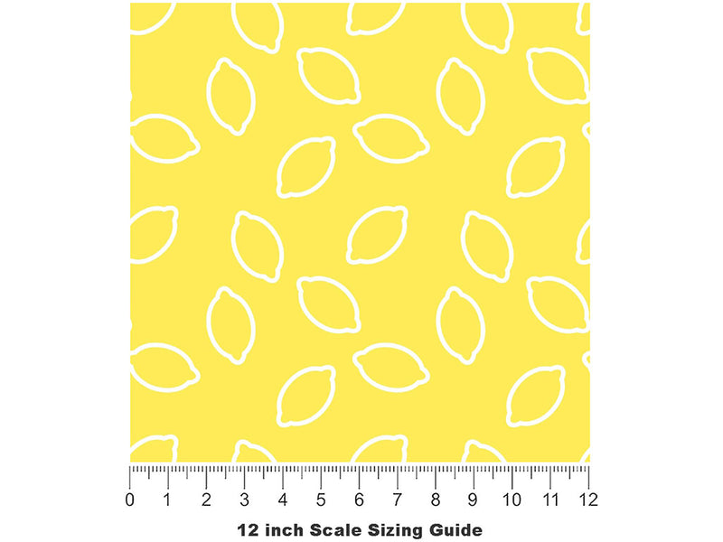 White Outline Fruit Vinyl Film Pattern Size 12 inch Scale~Rwraps White Outline Fruit Sizing Chart~2
