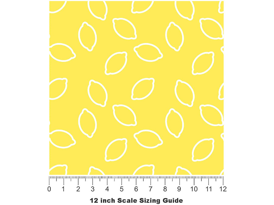White Outline Fruit Vinyl Film Pattern Size 12 inch Scale~Rwraps White Outline Fruit Sizing Chart~2