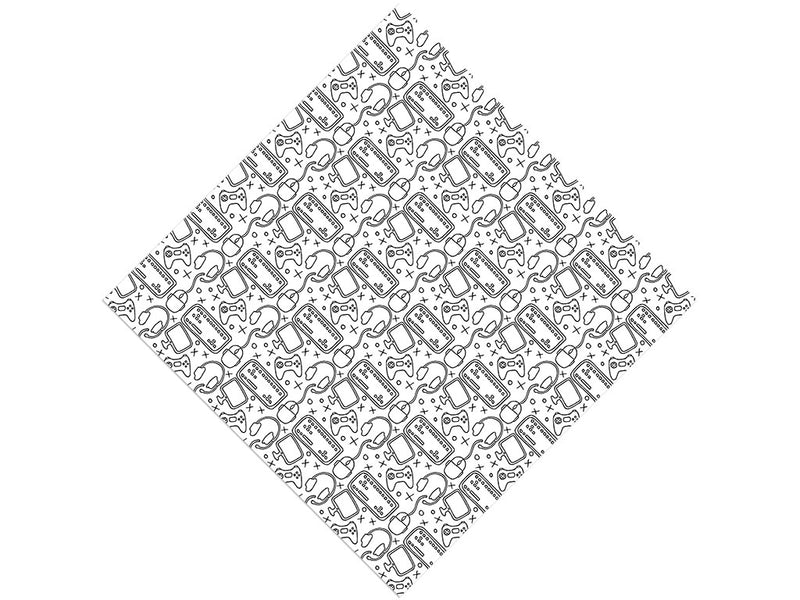 White Setup Gaming Vinyl Wrap Pattern