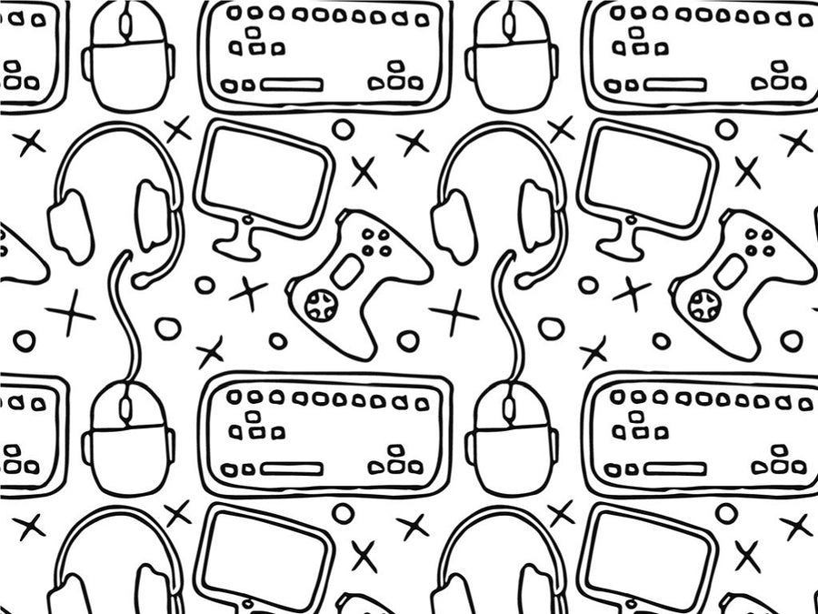 White Setup Gaming Vinyl Wrap Pattern~Rwraps Series 914 Digitally Printed Vinyl Wrap~0