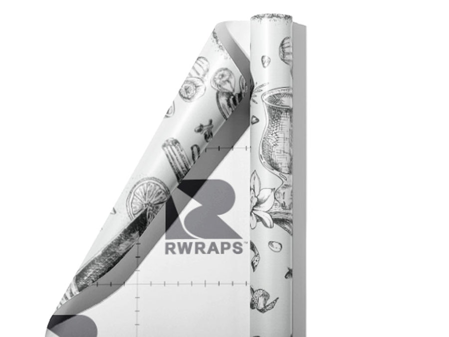 White Spiced Alcohol Wrap Film Sheets~Rwraps Series 914 White Spiced Alcohol Scrolled Sheet~3